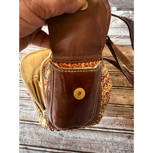 Rosetti Multi-color Straw/Dark Brown Shoulder purse - Picture 5 of 5